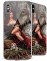2 Decal style Skin Wraps set for Apple iPhone X and XS Red Riding Hood